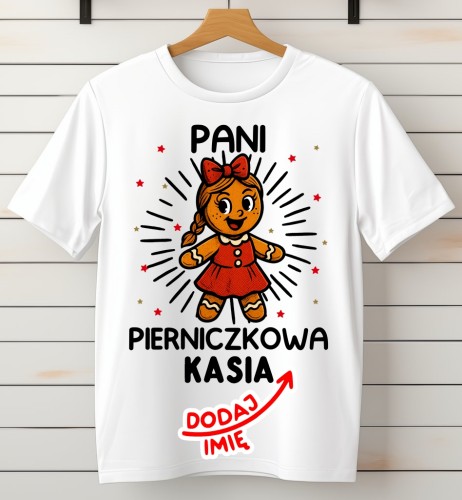 Damska koszulka świąteczna z imieniem - PANI PIERNICZKOWA.jpg
