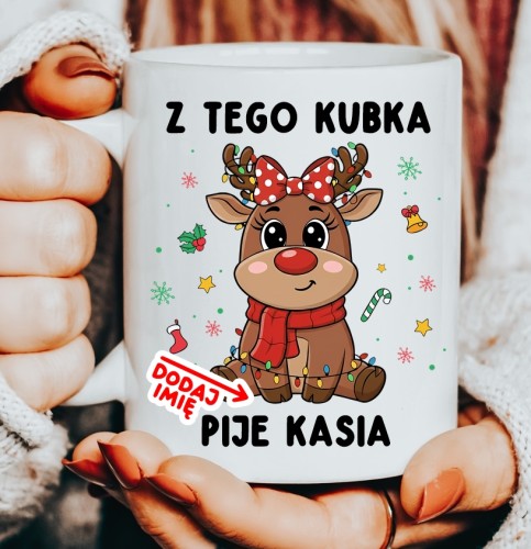 Kubki na klasowe Mikołajki z imieniem dla dziewczynki