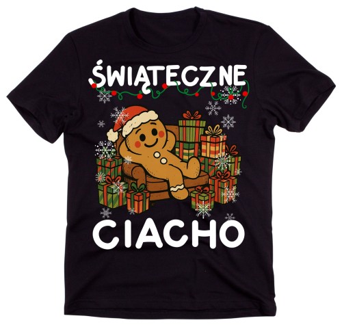 Męska czarna koszulka świąteczne ciacho aaa.jpg