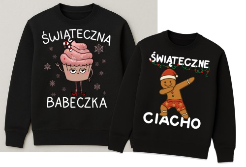 Bluzy świąteczne dla pary - świąteczna babeczka i świąteczne ciacho.jpg