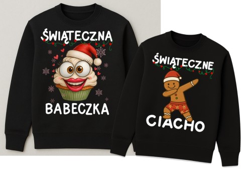Bluzy świąteczne dla pary - świąteczna babeczka i świąteczne ciacho.jpg