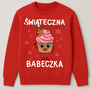 Czerwona świąteczna bluza - świąteczna babeczka 