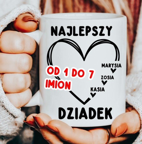 Kubek NAJLEPSZY DZIADEK z imionami wnuków