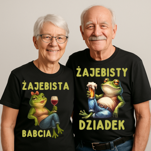 Zestaw koszulek dla Babci i Dziadka - ŻAJEBISTY DZIADEK, ŻAJEBISTA BABCIA.png