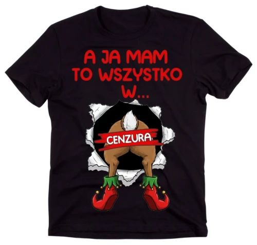 Czarna świąteczna koszulka