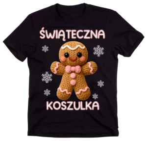 Czarna świąteczna koszulka  