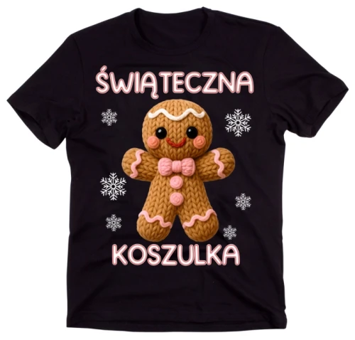Czarna świąteczna koszulka
