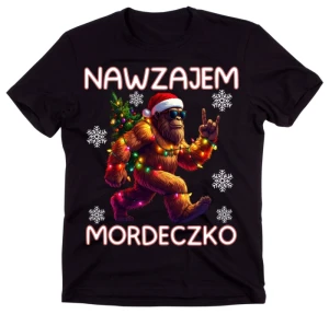 Czarna świąteczna koszulka