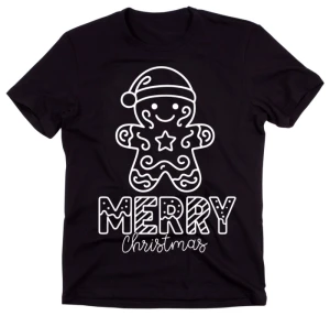 Czarna świąteczna koszulka MERRY CHRISTMAS PIERNIK