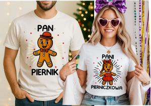 Zestaw koszulek świątecznych dla paty - PAN PIERNIK I PANI PIERNICZKOWA