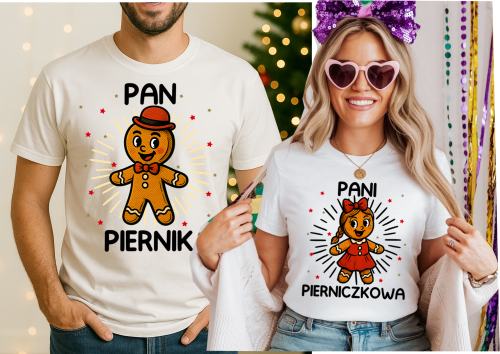 Zestaw koszulek świątecznych dla paty - PAN PIERNIK I PANI PIERNICZKOKA.png
