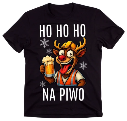 KOSZULKA ŚIWATECZNA HO HO HO NA PIWO RENIFER.webp