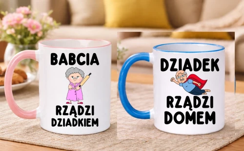 Zestaw kubków dla Babci i Dziadka - BABCIA RZĄDZI DZIADKIEM , DZIADEK RZĄDZI DOMEM.webp