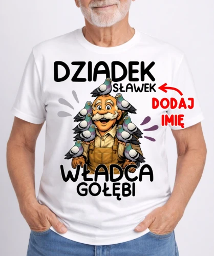 KOSZULKA DLA DZIADKA ''WŁADCA GOŁĘBI''Z IMIENIEM
