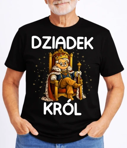 CZARNA KOSZULKA DLA DZIADKA ''DZIADEK KRÓL''