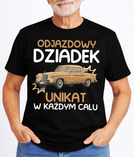 CZARNA KOSZULKA DLA DZIADKA ''ODJAZOWY DZIADEK UNIKAT''