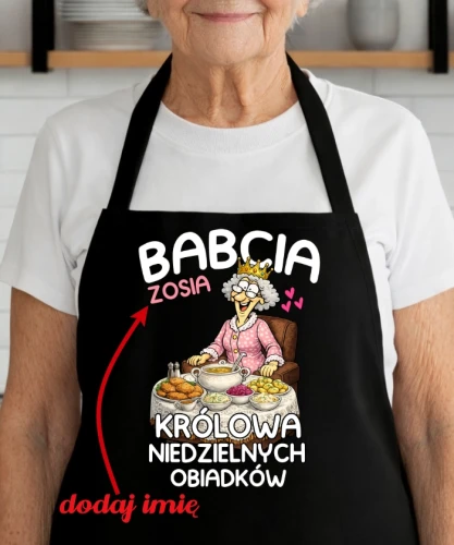 ŚMIESZNY fartuch dla babci babcia królowa NIEDZIELNYCH OBIADKÓW.webp
