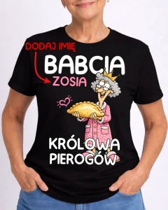 CZARNA KOSZULKA DLA BABCI '' Z IMIENIEM 