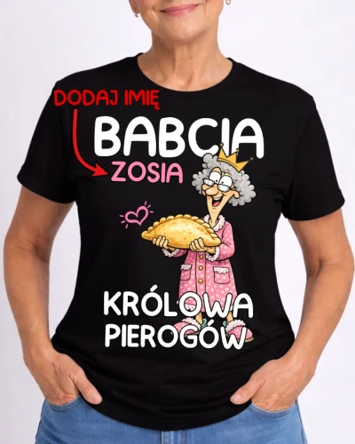 CZARNA KOSZULKA DLA BABCI '' Z IMIENIEM