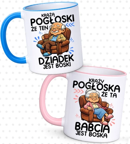Zestaw kubków dla Babci i Dziadka -KRĄŻĄ POGŁOSKI ŻE CI DZIADKOWIE SĄ BOSCY!