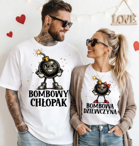 koszulki dla par na walentynki bombowa dziewczyna bombowy chłopak.webp