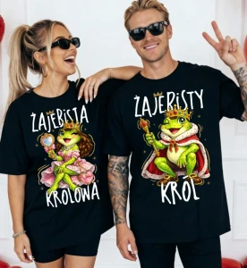 ZESTAW KOSZULEK DLA PAR ''ŻAJEBISTY KRÓL & ŻAJEBISTA KRÓLOWA''