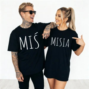 Zestaw koszulek MIŚ I MISIA  dla zakochanych na Walentynki na prezent 