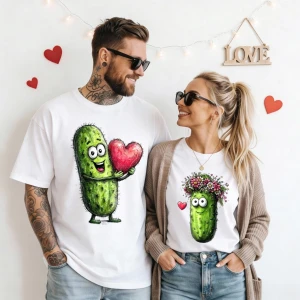 ZESTAW KOSZULEK DLA PARY Z OGÓRKAMI ;)