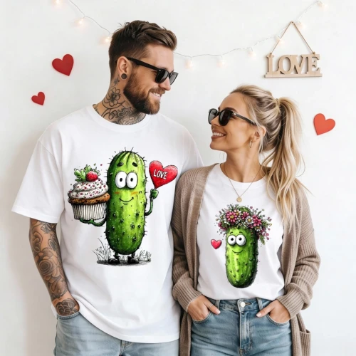 Zestaw koszulek dla pacy na walentynki .webp