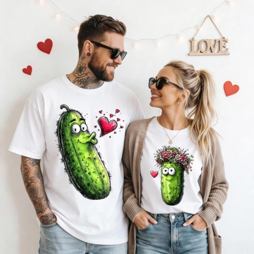 Zestaw koszulek dla pacy na walentynki .webp