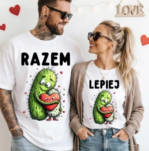 ZESTAW KOSZULEK DLA PARY IDEALNY NA WALENTYNKI RAZEM LEPIEJ