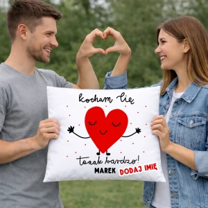 Personalizowana poduszka dla zakochanych - KOCHAM CIĘ TAK BARDZO z imieniem.webp