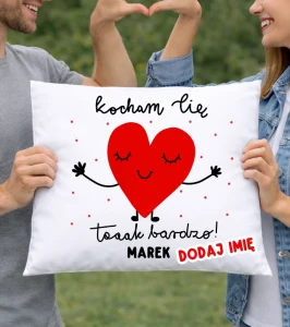 Personalizowana poduszka na prezent na Walentynki - KOCHAM CIĘ TAK BARDZO z imieniem