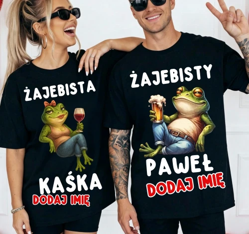 Koszulki dla zakochanych na Walentynki ŻAJEBISTY ŻAJEBISTA .webp