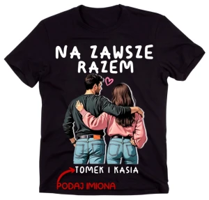 CZARNA KOSZULKA ''NA ZAWSZE RAZEM ''