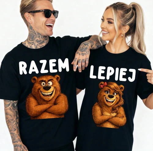 Koszulki dla pary na walentynki - RAZEM LEPIEJ.webp
