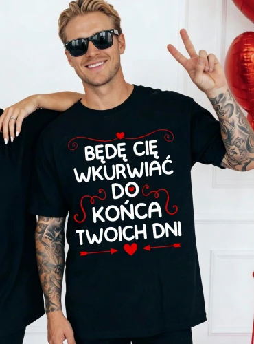 Fajna męska koszulka na prezent na walentynki .webp
