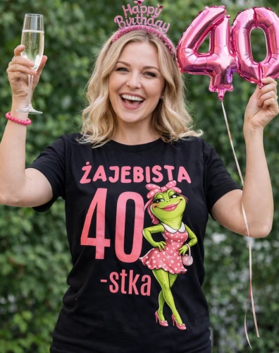 Damska koszulka na 40 urodizny - ŻAJEBISTA 40-stka .webp