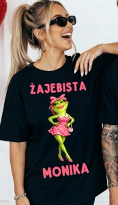 Personalizowana damska koszulka na prezent - ŻAJEBISTA Z IMIENIEM.webp