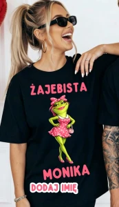 Personalizowana damska koszulka na prezent - ŻAJEBISTA Z IMIENIEM.webp