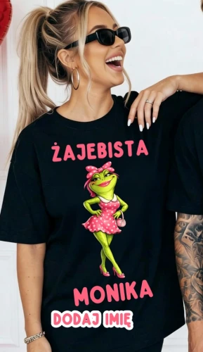 Personalizowana damska koszulka na prezent - ŻAJEBISTA Z IMIENIEM.webp