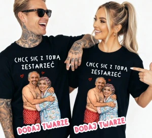 Śmieszny Zestaw koszulek ze zdjęciami twarzy dla pary na Walentynki