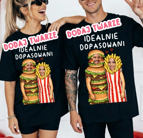 Personalizowane koszulki na walentnyki dla pary na prezent .webp