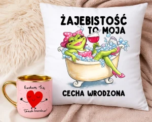 Prezent na walentynki dla dziewczyny kubek KOCHAM CIĘ TAAK BARDZO oraz poduszka 