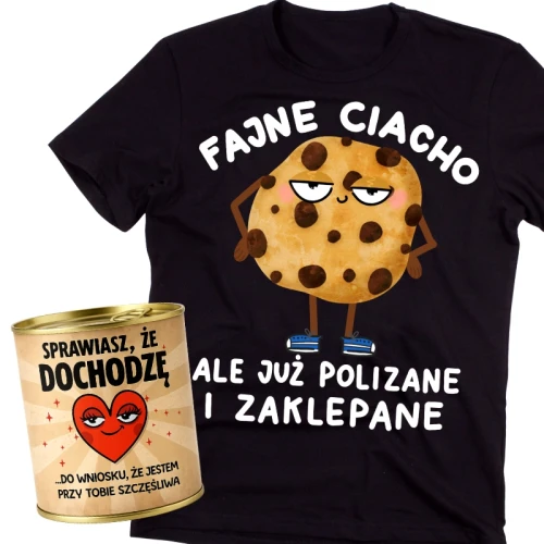 Koszulka dla chłopaka na walentynki - FAJNE CIACHO ALE JUŻ POLIZANE I ZAKLEPANE.webp