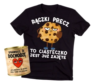 Koszulka dla chłopaka na walentynki - RĄCZKI PRECZ TO CIASTECZKO JEST JUŻ ZAJĘTA.webp