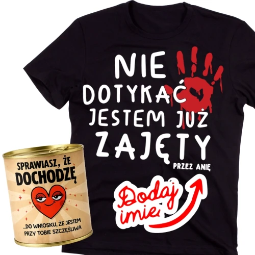 Koszulka dla chłopaka  na walentynki - NIE DOTYKAĆ JESTEM ZAJĘTY.webp