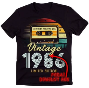 KOSZULKA Z ROCZNIKIEM NA 40  URODZINY ''VINTAGE'' A11