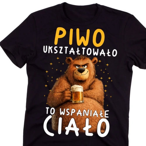 Śmieszna męska koszulka na prezent dla piwosza.webp