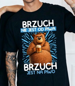 Śmieszna męska koszulka BRZUCH NIE JEST OD PIWA....